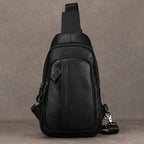 Men's Genuine Leather Sling Bag – Single Shoulder Chest Pack