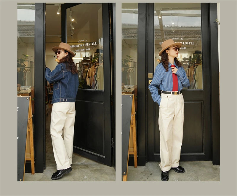 Men's High Rise Wide Leg Trousers for Stylish Comfort