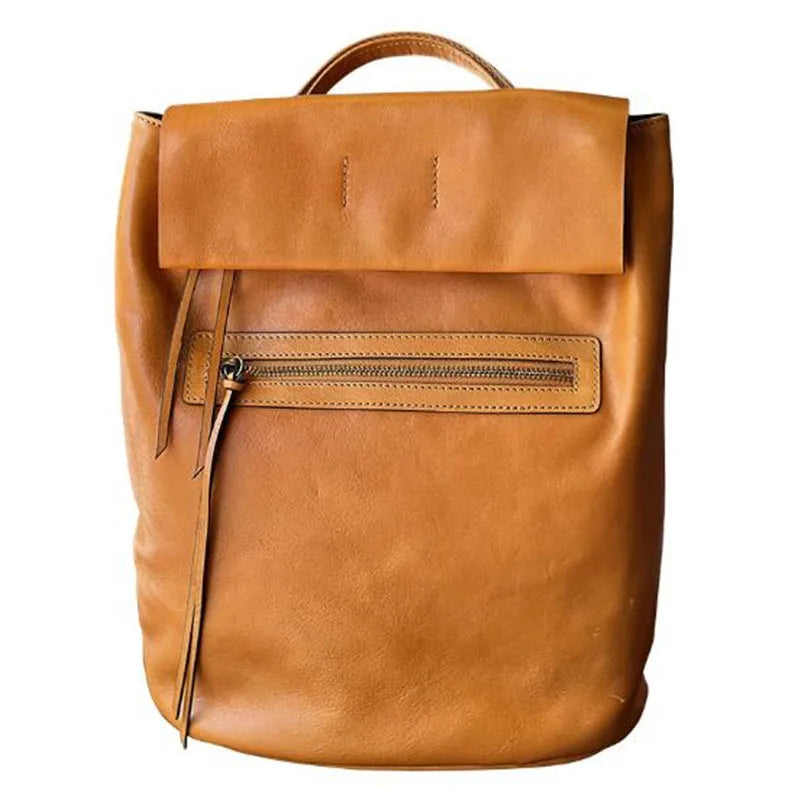 Vintage Color Real Leather Backpack Satchel