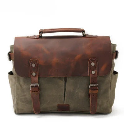 Large Men's Genuine Leather Briefcase 13" Laptop Bag