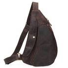 Genuine Leather Chest Bag Crazy Horse Vintage Crossbody Sling - VacationGrabs