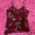 VacationGrabs Sexy Sequin Slim Fit Irregular Strap Tank Crop Tops Versatile Sexy Hot Girl Summer Mesh See Through Sleeveless Tee Shirt