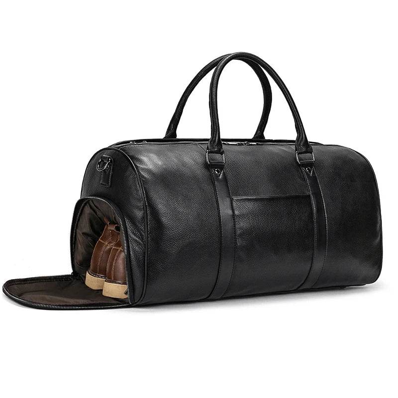 Designer Leather Travel Bag for Men & Women – Waterproof Duffle - VacationGrabs