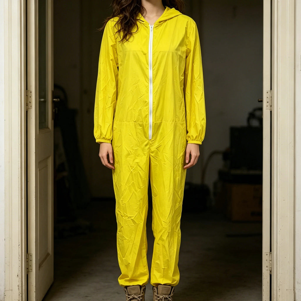 Halloween Lab Yellow Windproof Breaking Zip Hooded Jumpsuits