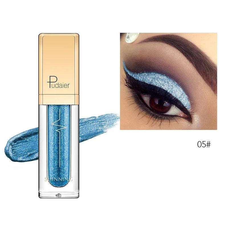 Waterproof Liquid Glitter Eyeshadow, Metallic Gel Cream