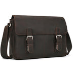 Top Leather Crazy Horse Leather 9.7" Ipad Shoulder Bag