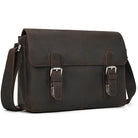 Vintage Crazy Horse Leather Men's Briefcase Laptop Messenger Bag - VacationGrabs