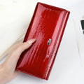 Genuine Leather Long Wallet for Women Clutch Purse Card Holder - VacationGrabs