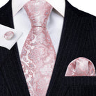 Floral Jacquard Silk Tie Set for Men - VacationGrabs