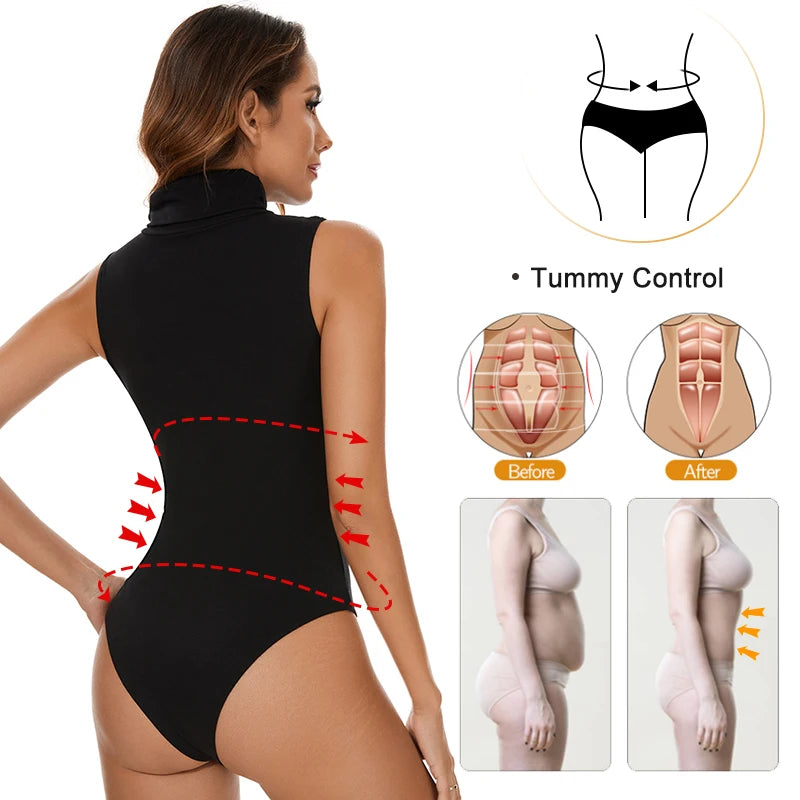 Women's High Collar Bodysuit Shaper - Tummy Control Corset