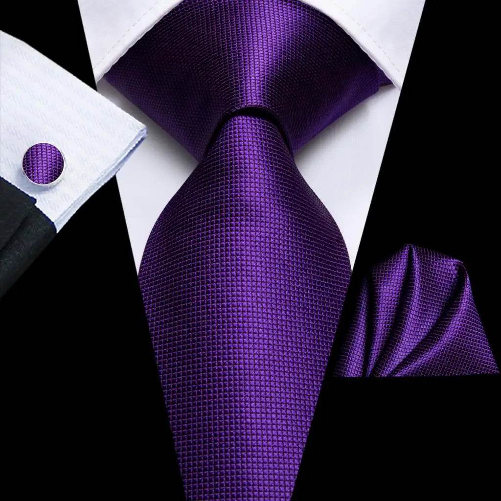 Purple Paisley Silk Tie Set for Men - VacationGrabs