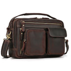 Top Leather Crazy Horse Leather 9.7" Ipad Shoulder Bag