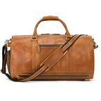Crazy Horse Leather Fitness Travel Duffel Bag Men’s Dry and Wet Separation - VacationGrabs