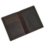 Simple Design Genuine Leather Card Holder Passport Wallet for Men - VacationGrabs