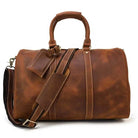 Crazy Horse Leather Men’s Travel Duffle Bag Retro Cowhide - VacationGrabs