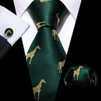 Green Silk Tie Set for Men: Multiple Shades Available - VacationGrabs