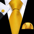 Gold & Beige Silk Tie Set for Men - VacationGrabs