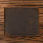 Luxury Bifold Leather Wallet for Men Slim Purse Cowhide with Coins Pocket - VacationGrabs