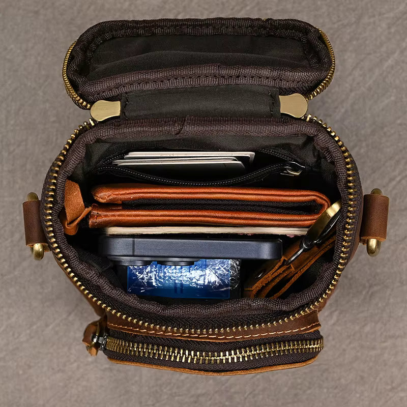 Men's Genuine Leather Sling Bag | Vintage Crossbody Chest Bag
