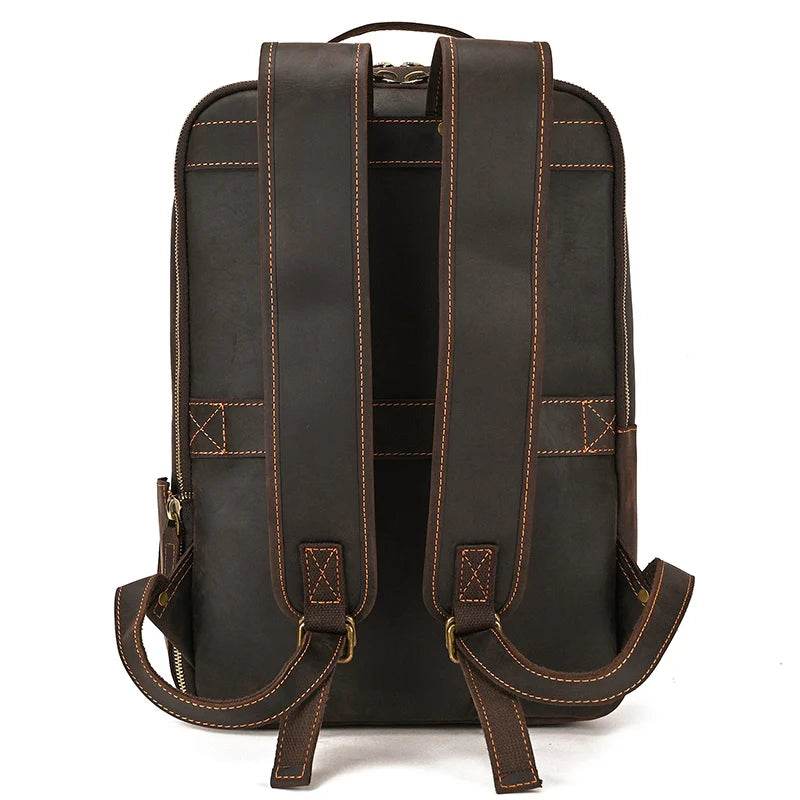 Anti-Theft Handmade Leather Backpack Vintage Travel Bag for Men - VacationGrabs
