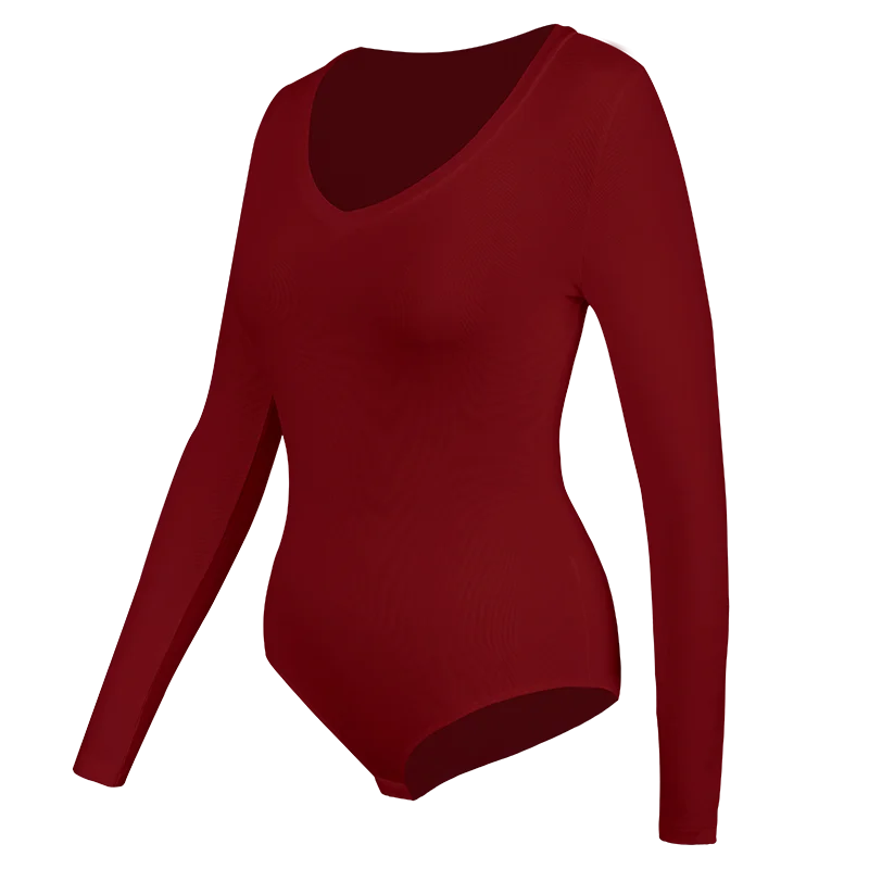 Women's V-Neck Long Sleeve Thermal Compression Top