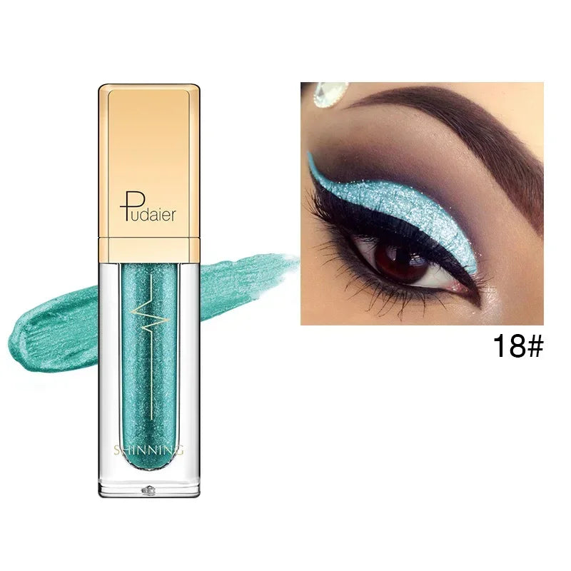 Pink Liquid Glitter Eyeshadow 18 Colors Waterproof Shimmer