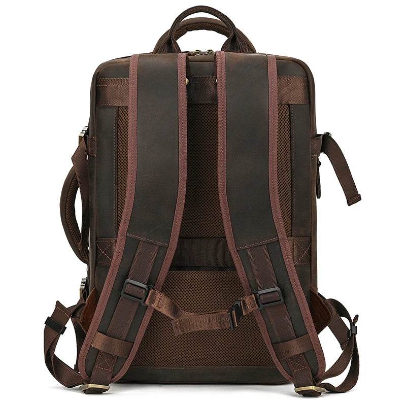 Business Leather Backpack Multifunctional Large Capacity Bag - VacationGrabs