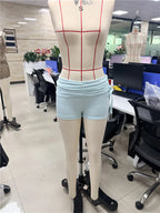 VacationGrabs Women Fold Over Waist Biker Shorts Side Drawstring Ruched High Waist Skinny Booty Shorts Casual Y2K Workout Bottoms