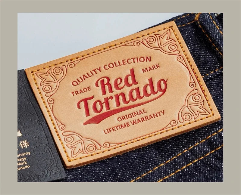 Red Tornado Selvedge Denim Jeans Loose Fit Straight Leg Pants Amekaji
