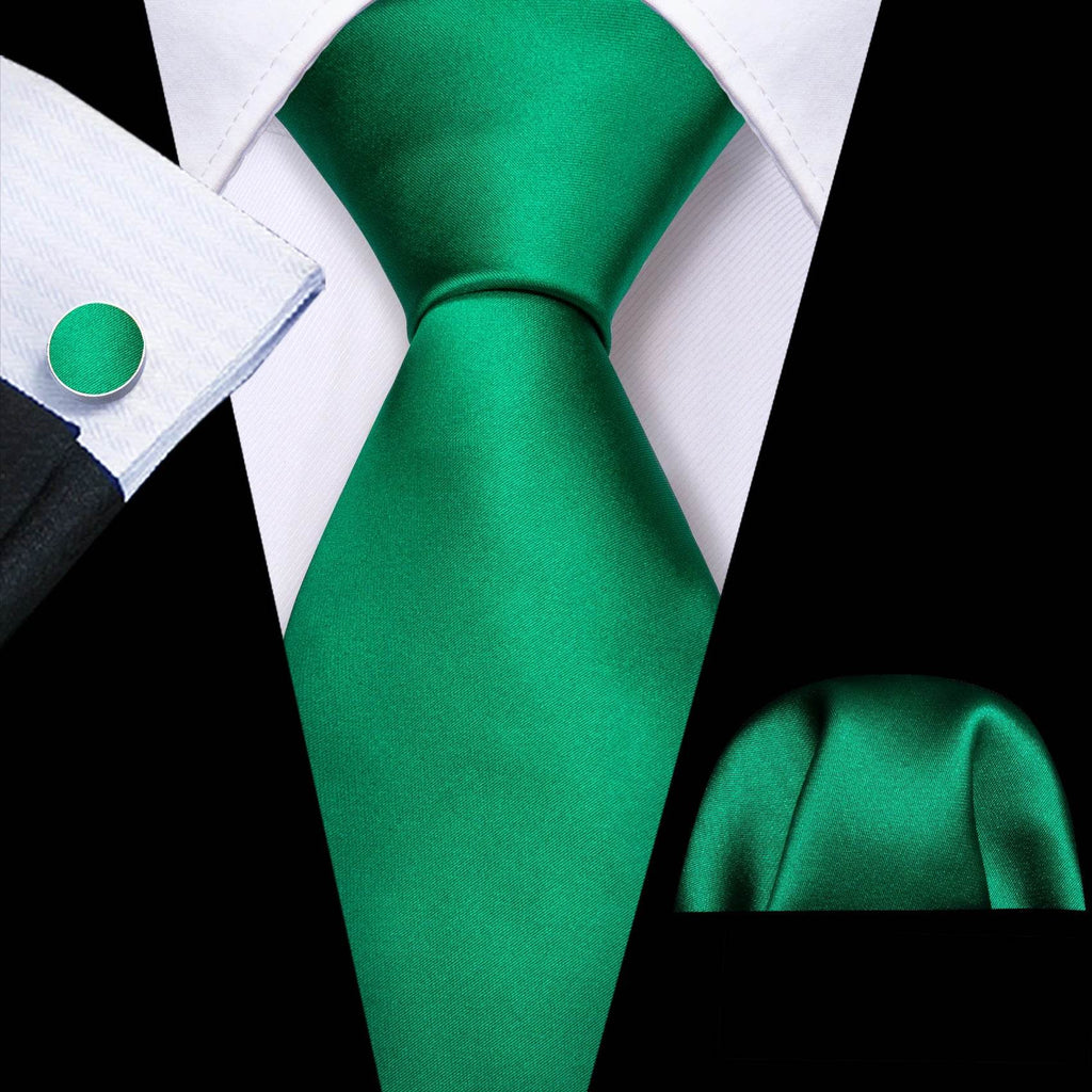 Green Silk Tie Set for Men: Multiple Shades Available - VacationGrabs