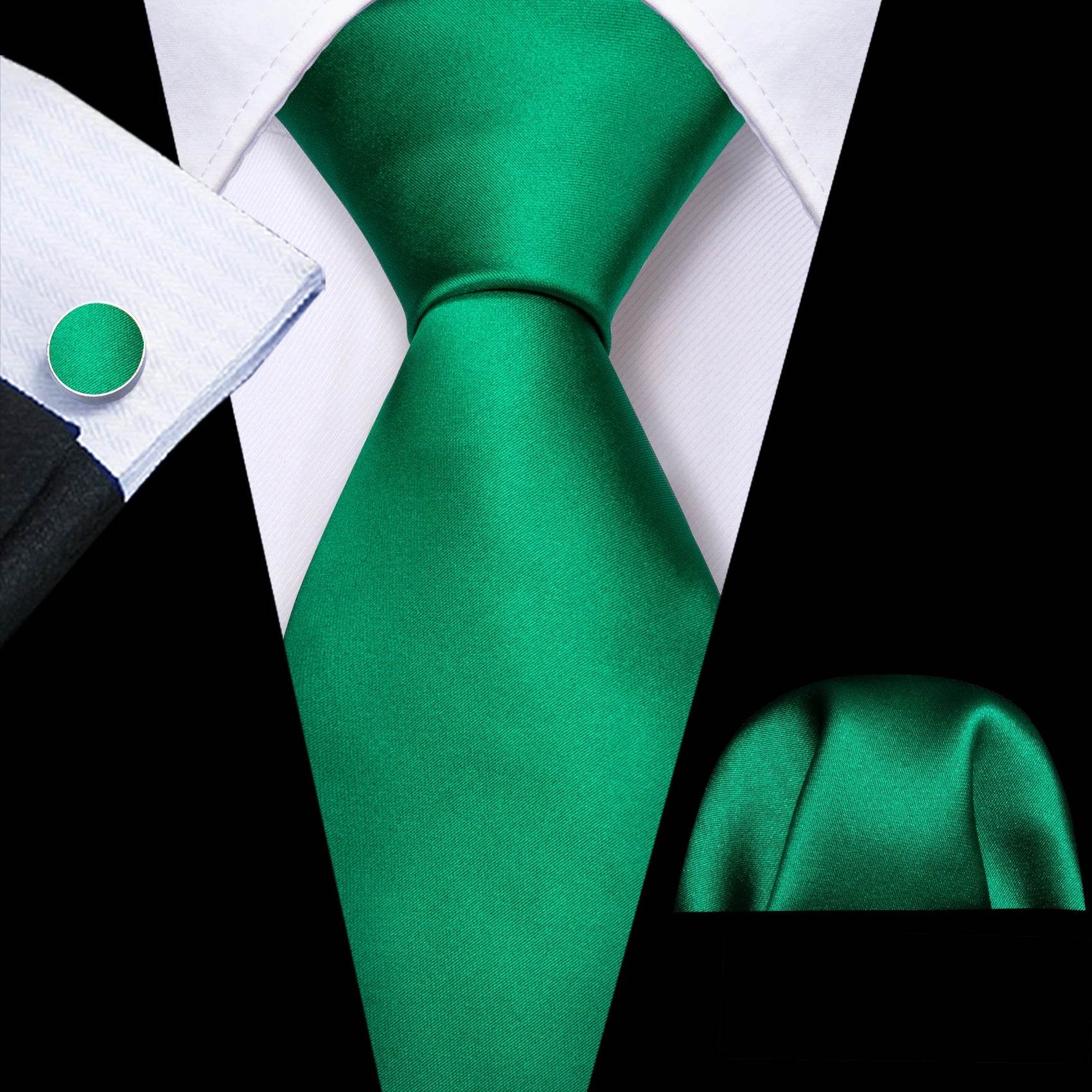 Green Silk Tie Set for Men: Multiple Shades Available - VacationGrabs