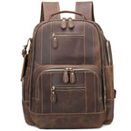 Sac à dos de voyage en cuir véritable pour homme avec compartiment ordinateur - Sac de créateur
