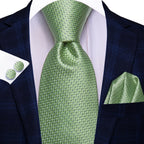 Dark Green Three Piece Ties - Patterned and Textured Designs