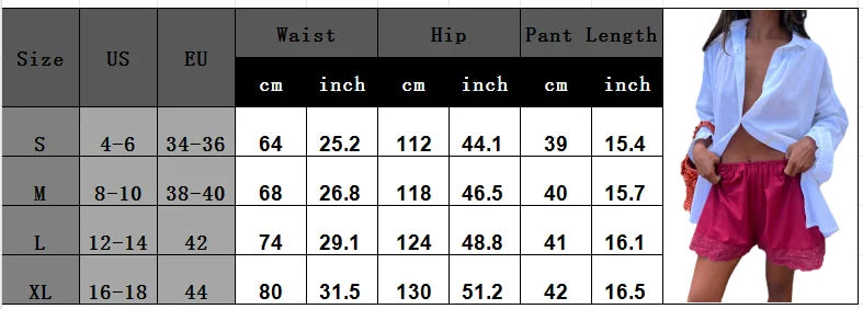 VacationGrabs Women Y2k Lace Trim Lounge Shorts Floral Embroidery Elastic Low Rise Wide Leg Pjs Bottoms Teens Ruffle Cute Mini Shorts