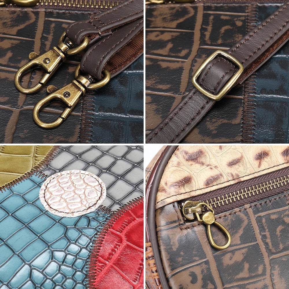 Patchwork Mini Leather Crossbody Bag for Women’s Fashion - VacationGrabs