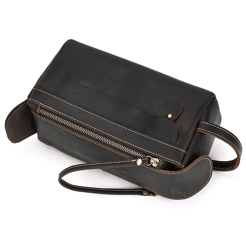 Luxury Designer Leather Cosmetic Toiletries Travel Bag for Men & Women - VacationGrabs