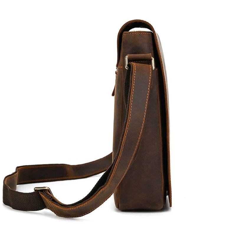 Genuine Leather Men's Shoulder Bag Crossbody Messenger for iPad - VacationGrabs