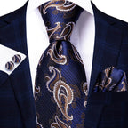 Multicolor Paisley 100% Silk Tie Sets for Men - VacationGrabs
