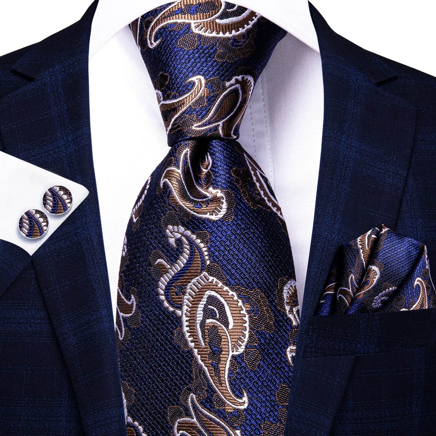 Multicolor Paisley 100% Silk Tie Sets for Men - VacationGrabs