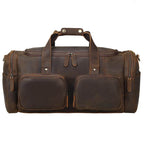 Super Large 62cm Men's Leather Duffel Travel Bag – Vintage Style - VacationGrabs