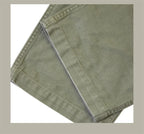 Red Tornado Army Fatigue Pants Cotton Sateen High Rise Casual Trousers Relaxed Fit