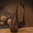 Designer Leather Shoulder Bag Crazy Horse Leather Sling Bag - VacationGrabs