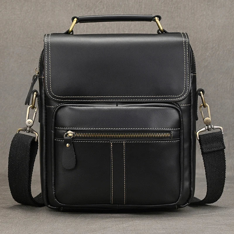 Travel-Ready Leather Crossbody Mini Bag for Men