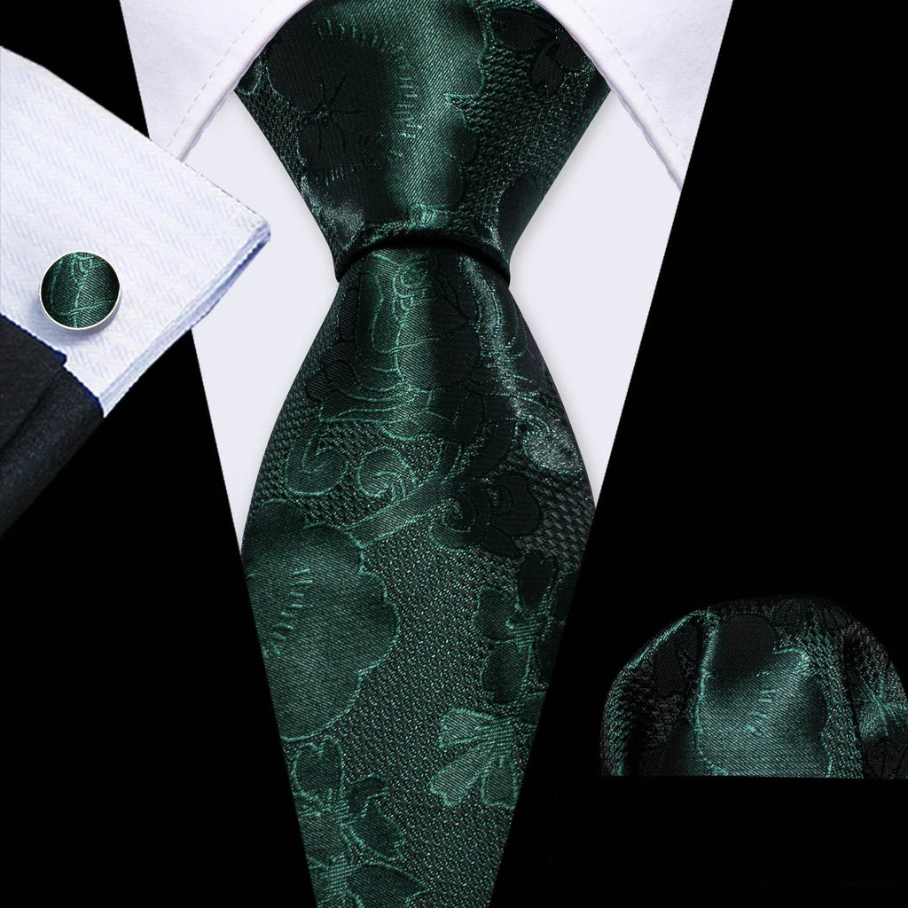 Floral Jacquard Silk Tie Set for Men - VacationGrabs