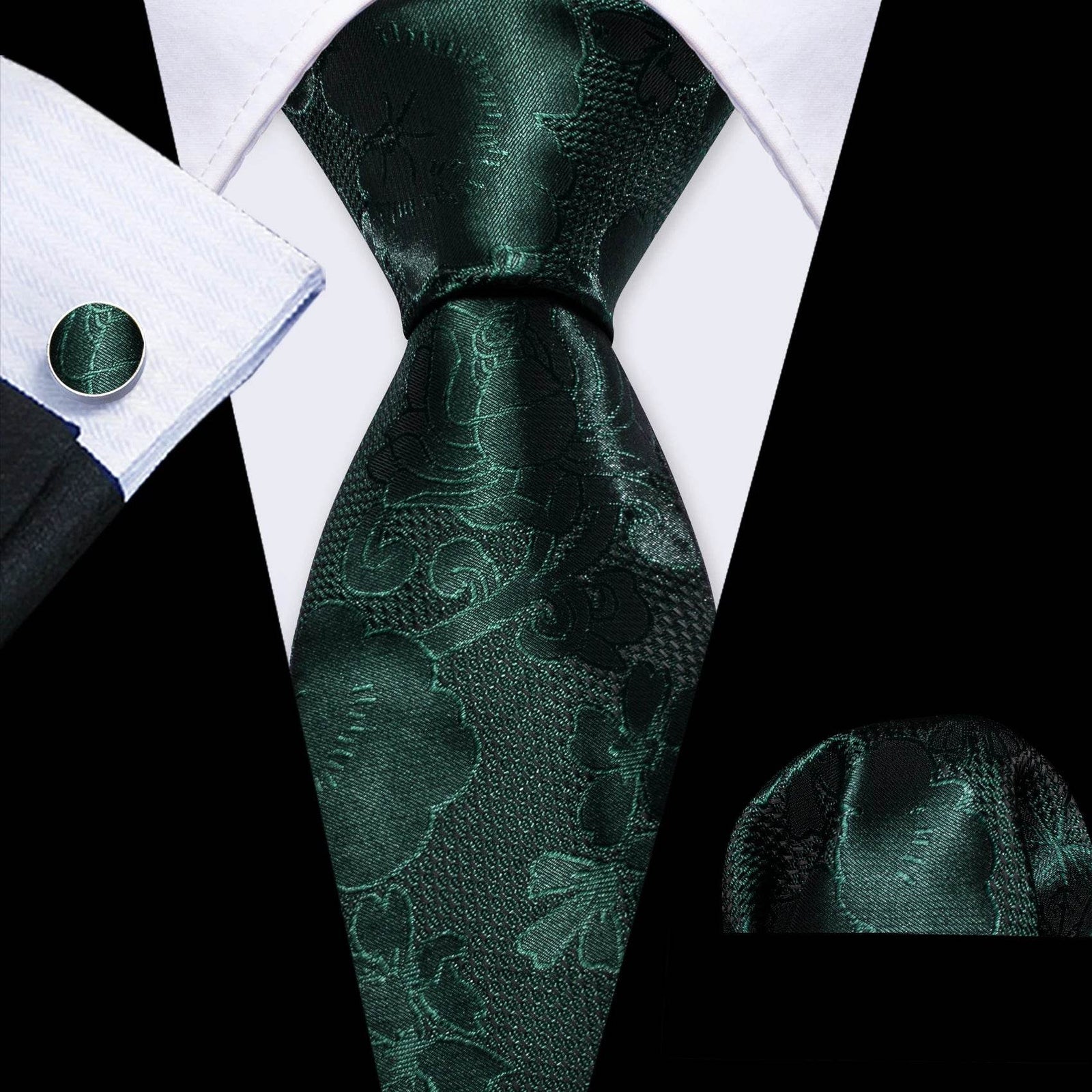 Floral Jacquard Silk Tie Set for Men - VacationGrabs