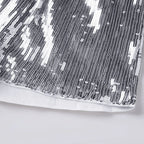 VacationGrabs Y2K Sparkle Sequined Shorts Elastic Waist Loose Fit Glitter Hot Pants Women Nightclub Rave Festival Party Casual Bottoms