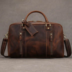 Designer Genuine Leather Travel Bag Cowhide Weekend Duffle Bag - VacationGrabs