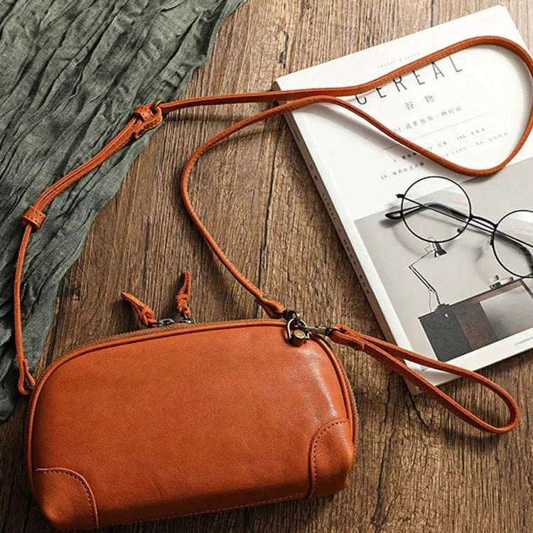 Handmade Leather Shoulder Sling Bag for Women Crossbody Clutch - VacationGrabs