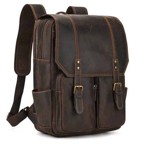Fashion Crocodile Leather Men’s Backpack Casual Travel Bag - VacationGrabs