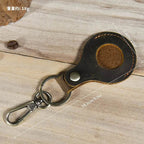 3-Piece Crazy Horse Leather Key Ring Soft Cowhide Keychains - VacationGrabs